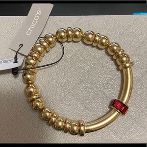 Gold tone bead bracelet